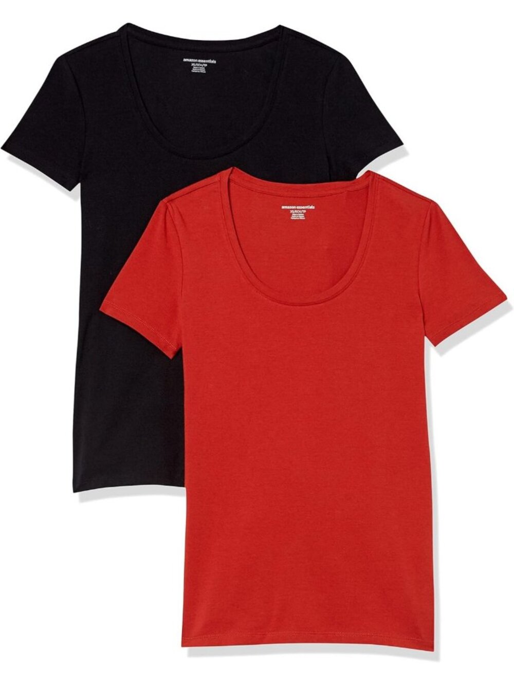 Women's Regular-Fit Short-Sleeve Scoop Neck Cotton T-Shirt, Plus Size, 2-Pack